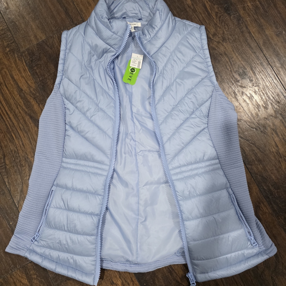 Maurices Blue Quilted Vest with High Collar